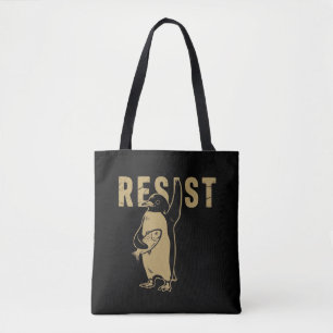 Penguin Resist Penguins Protest Against Tariffs Tote Bag