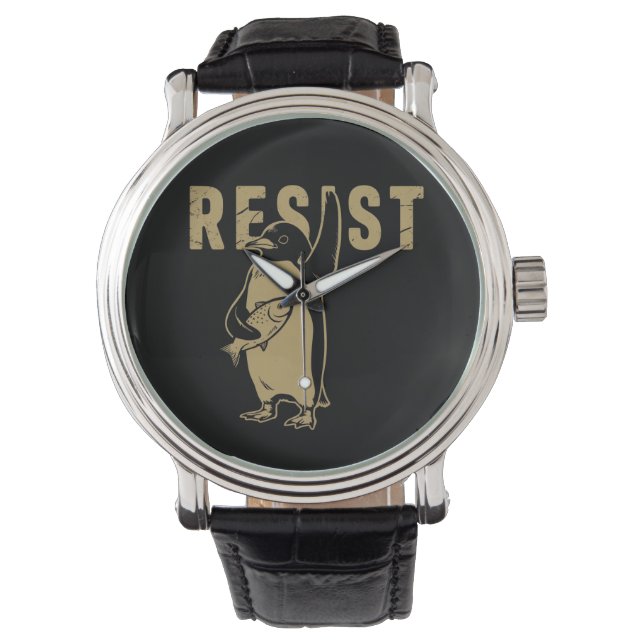 Penguin Resist Penguins Protest Against Tariffs Watch (Front)