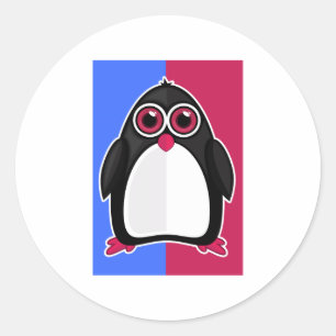 Penguin Retro Classic Round Sticker
