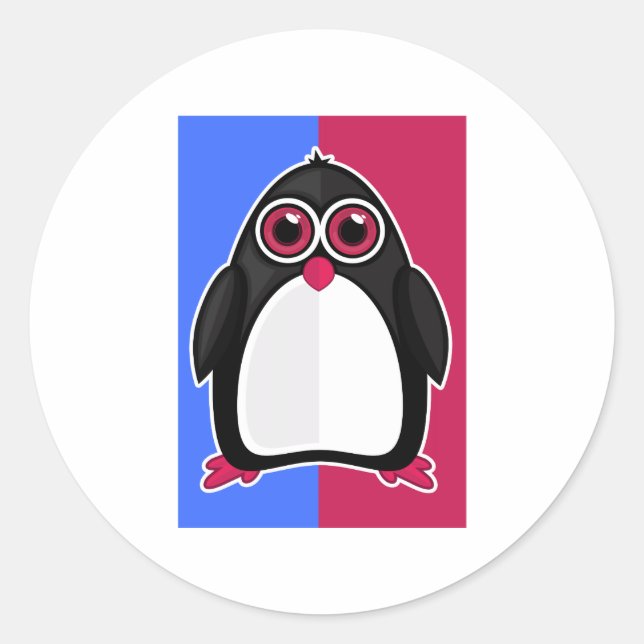 Penguin Retro Classic Round Sticker (Front)