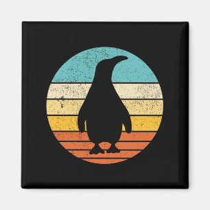Penguin Retro Vintage Sunset Magnet