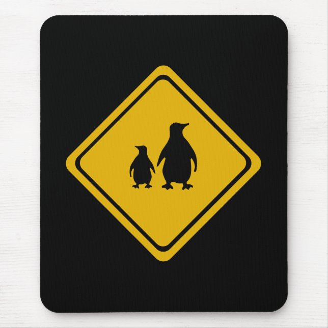 penguin road sign mouse mat (Front)