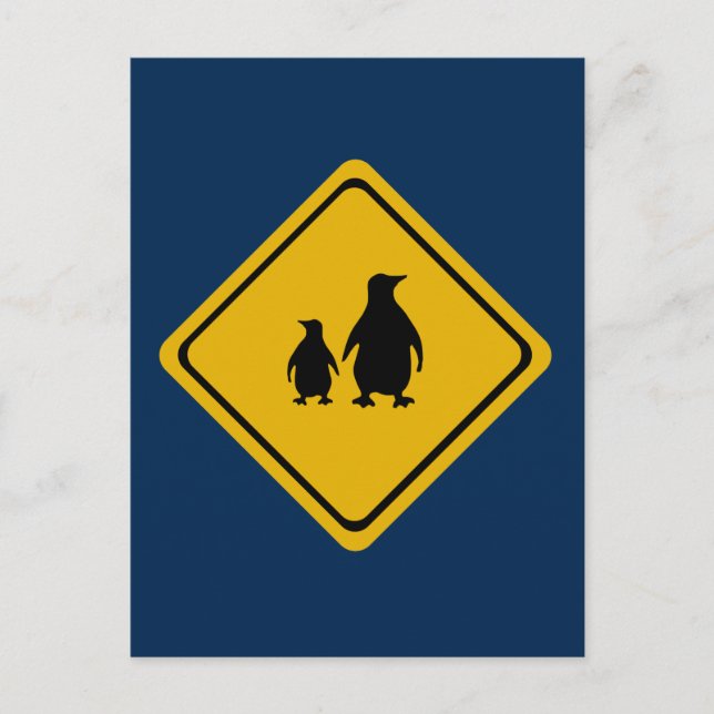 penguin road sign postcard (Front)