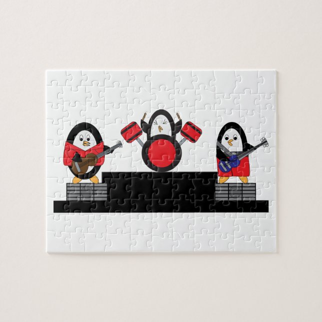 Penguin Rock and Roll Band Jigsaw Puzzle (Horizontal)