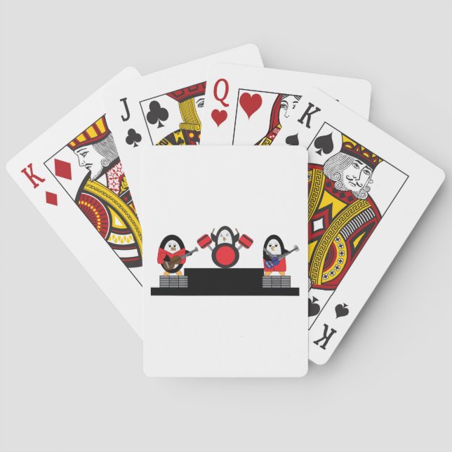 Penguin Rock and Roll Band Music Playing Cards (Back)