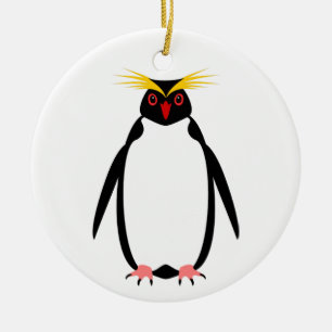 Penguin rockhopper or macaroni ceramic tree decoration