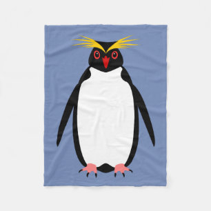Penguin rockhopper or macaroni fleece blanket