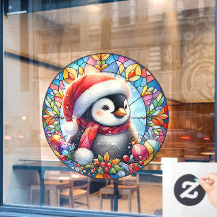 Penguin Round Window Cling