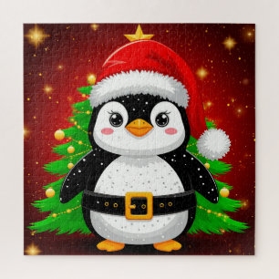 🐧 Penguin Santa Christmas Tree Holiday Fun ✨ Jigsaw Puzzle