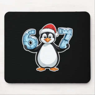 Penguin Santa Hat 67 Icy Numbers Christmas Birthda Mouse Mat