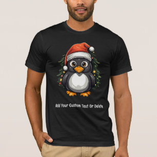 Penguin Santa Hat Merry Christmas Family Matching T-Shirt