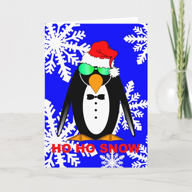 penguin Santa Holiday Card (Front)