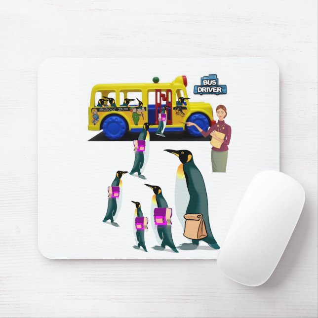Penguin School Driver  Mouse Pad! Mouse Pad (With Mouse)