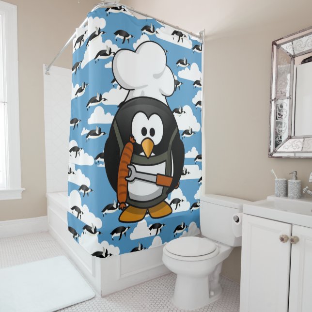 Penguin  Shower Curtain (In Situ)