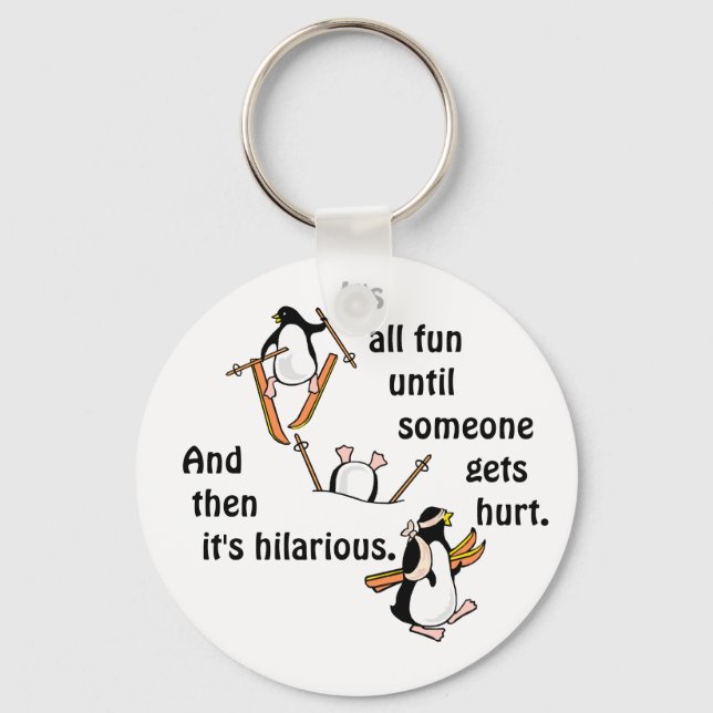 Penguin Ski Adventure Key Ring (Front)