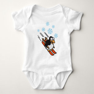Penguin ski baby bodysuit