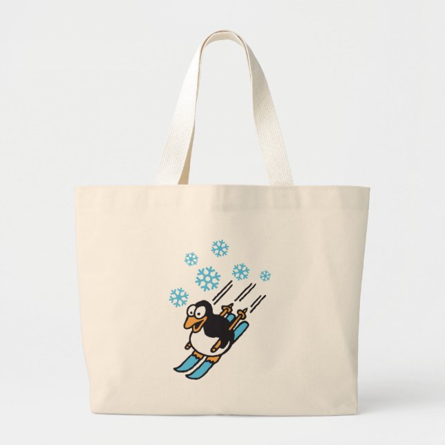 penguin ski large tote bag (Front)