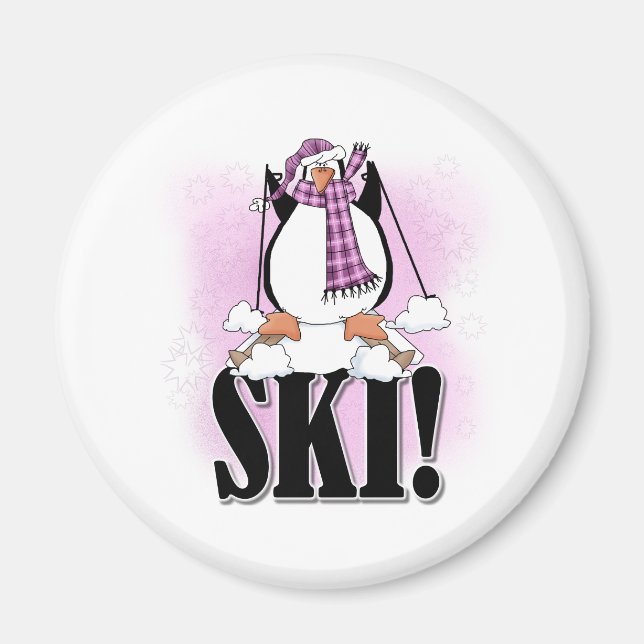 Penguin Ski Magnet (Front)