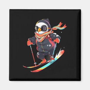 Penguin Skiing Skier Ski Winter Snow  Magnet