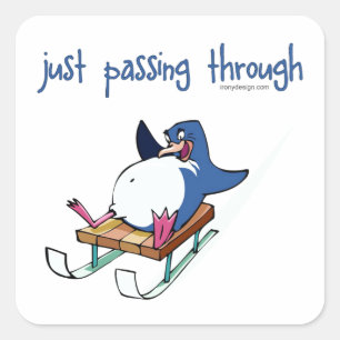 Penguin Sliding Square Sticker