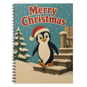 Penguin Snow Step Animal Christmas Notebook