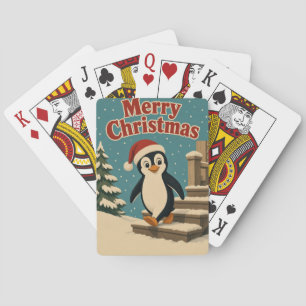 Penguin Snow Step Animal Christmas Playing Cards