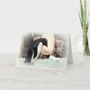 Penguin Snowball Fight Christmas Card 2