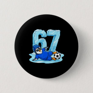 Penguin Soccer 67 Ice Slide Funny Winter Sports 6 Cm Round Badge