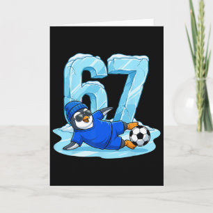 Penguin Soccer 67 Ice Slide Funny Winter Sports  Card