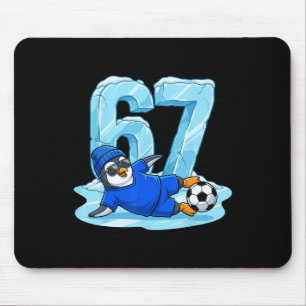 Penguin Soccer 67 Ice Slide Funny Winter Sports Mouse Mat