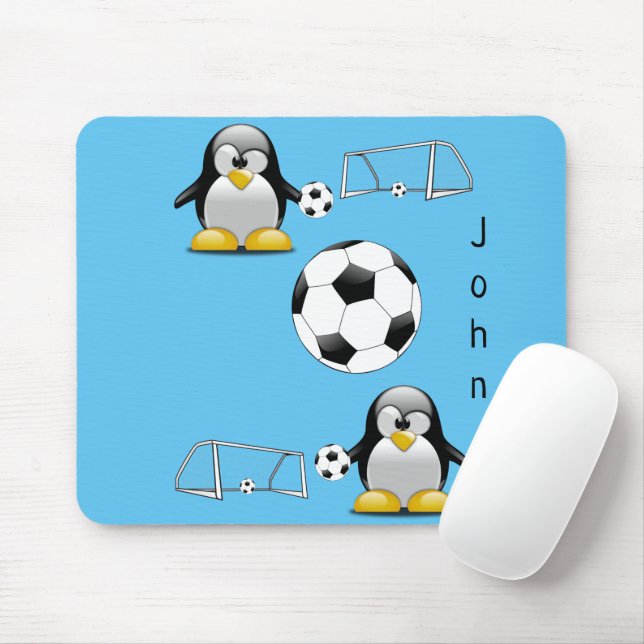 Penguin Soccer Ball Mouse Pad! Mouse Pad (With Mouse)