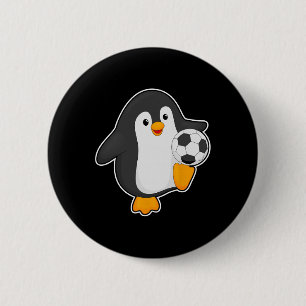 Penguin Soccer Player Soccer Sports 6 Cm Round Badge