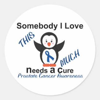 Penguin Someone I Love Prostate Cancer Awareness Classic Round Sticker