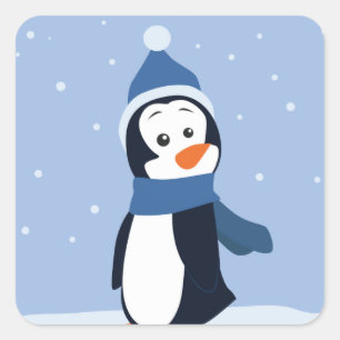 Penguin Square Sticker