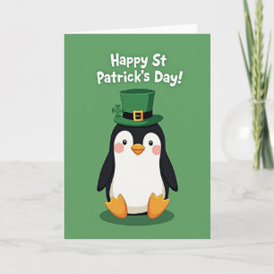 Penguin St Patricks Day Card
