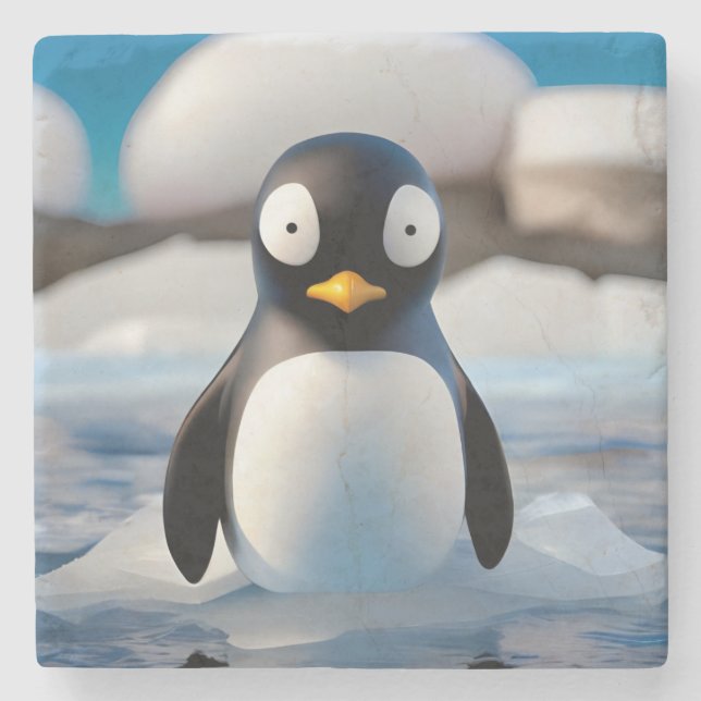 Penguin Stone Coaster (Front)