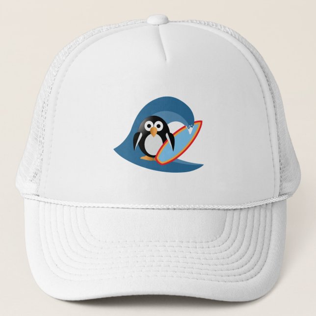 Penguin surfer trucker hat (Front)