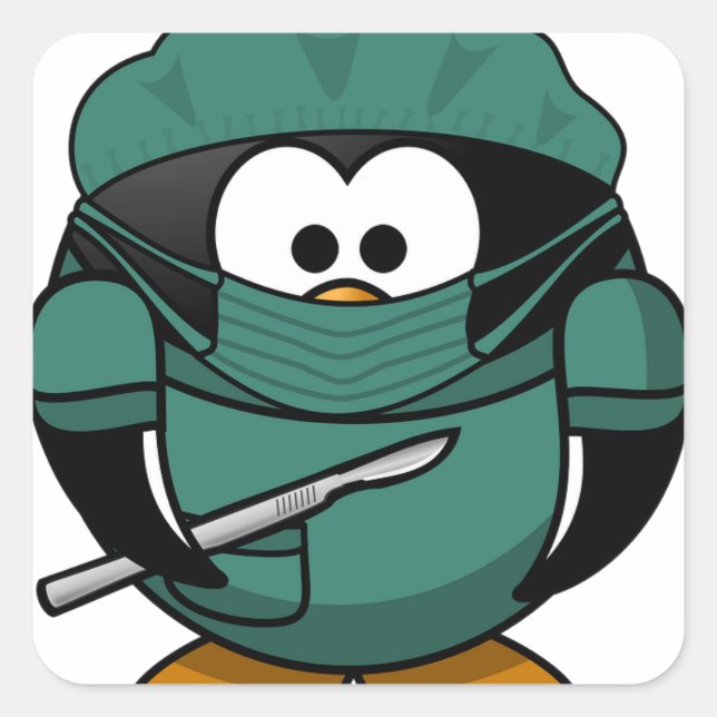 Penguin Surgeon Square Sticker (Front)