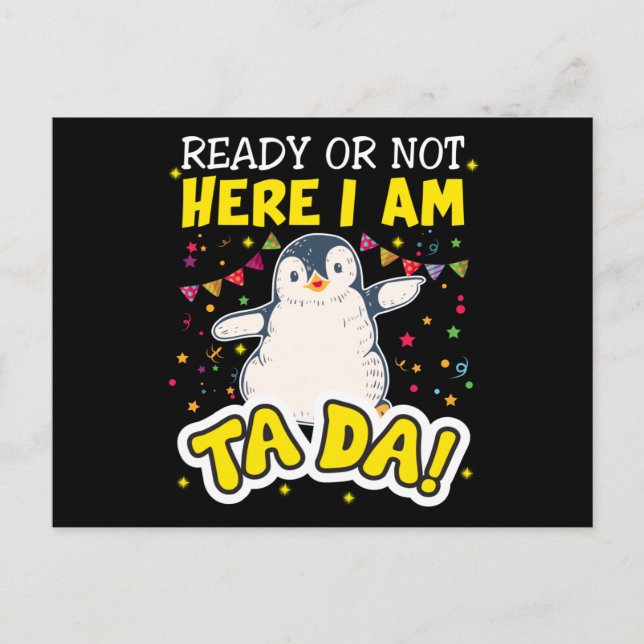 Penguin Ta Da Postcard (Front)