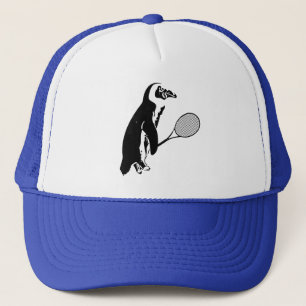 Penguin Tennis Player Trucker Hat