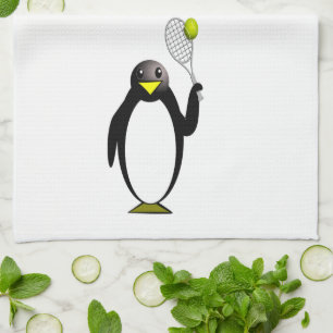 Penguin Tennis Tea Towel