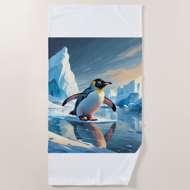 Penguin Themed Beach Towel (Front)