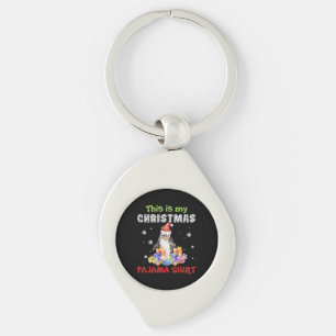 Penguin This Is My Christmas Pajama Shirt Key Ring
