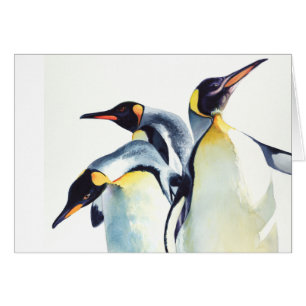 "Penguin Trio" Wildlife Watercolor Art