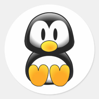 Penguin tux image classic round sticker