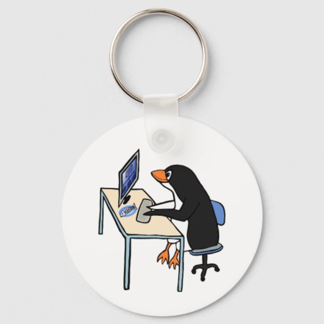 penguin tux system administrator key ring (Front)