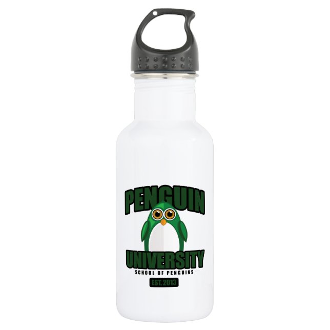 Penguin University - Green 532 Ml Water Bottle (Front)