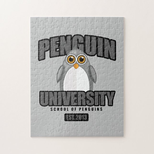 Penguin University - Grey Jigsaw Puzzle (Vertical)