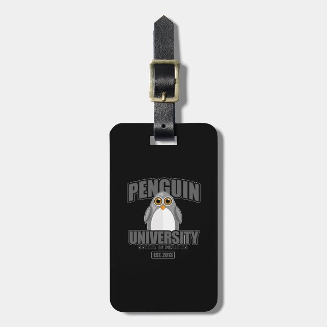 Penguin University - Grey  Luggage Tag (Front Vertical)