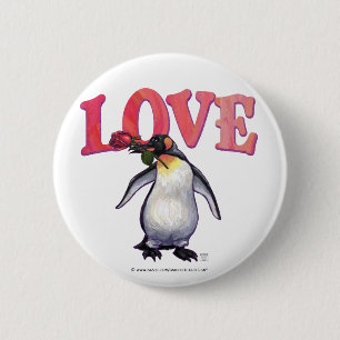Penguin Valentine's Day 6 Cm Round Badge